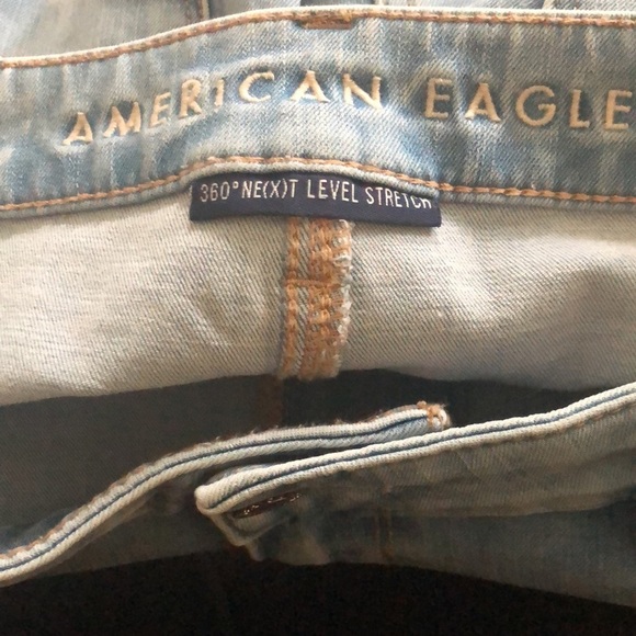American Eagle Destroyed Highest Rise Jegging Light Wash 360 Stretch 16S - Picture 4 of 6